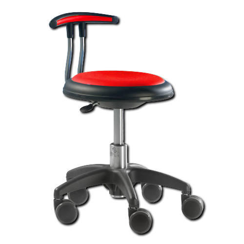 Genito Eco Drehstuhl mit Gaslift Höhenverstellung und Rückenlehne Höhenverstellung: 38-48 cm, auf Kunstoffgleitern, Kunstleder rot