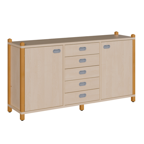 Stollenraumteilerschrank, 5 Schübe und 2 Türen B/H/T: 156x80x40 cm