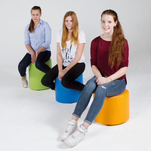 Spot Kinderhocker rund mit Stoff- oder Kunstlederbezug B/H/T: 37x25x37 cm mit Stoffbezug