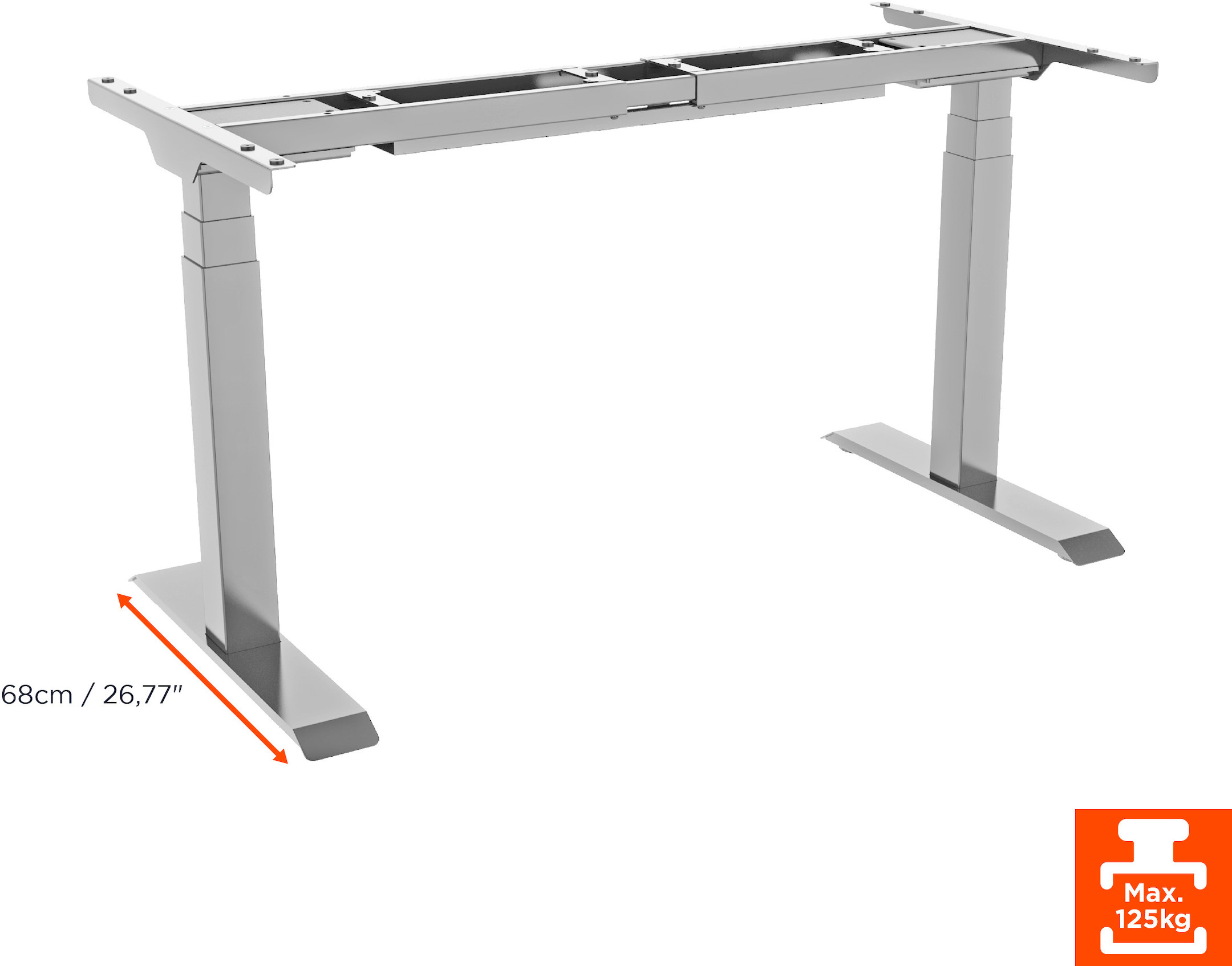 celexon elektrisch höhenverstellbarer Schreibtisch Professional eAdjust-58123 - weiß, inkl. HPL Tischplatte 125 x 75 cm