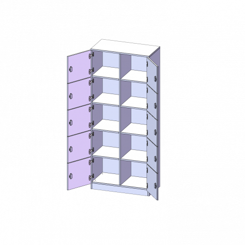 Schließfachschrank, 5 Ordnerhöhen - Serie evo180 B/H/T: 80x190x40 cm, 10 Schließfächer, mit Sockel (81 mm)