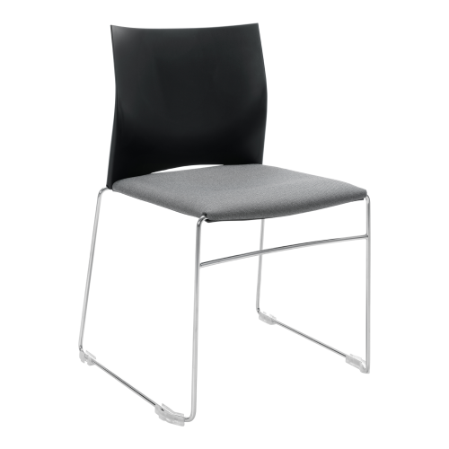 Stuhl DIANE mit Gestell in Schwarz, Stoffgruppe C1/C2 (Stoff)