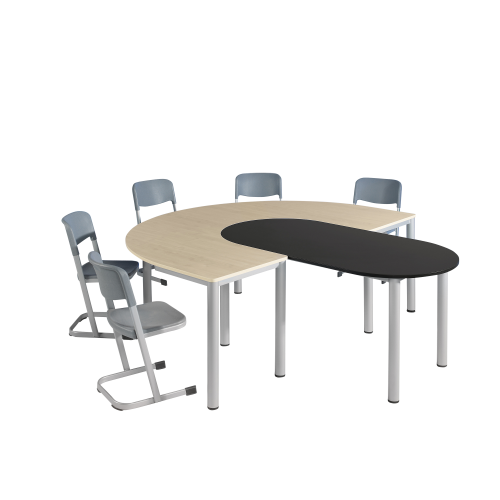 Ovaler Ergänzungstisch Tischhöhe 58 cm, fahrbar