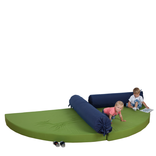 Kuschelecke Doppel-Viertelkreis mit 2 Rückenrollen B/H/T: 160x15x160 cm, Bezug aus Stoff