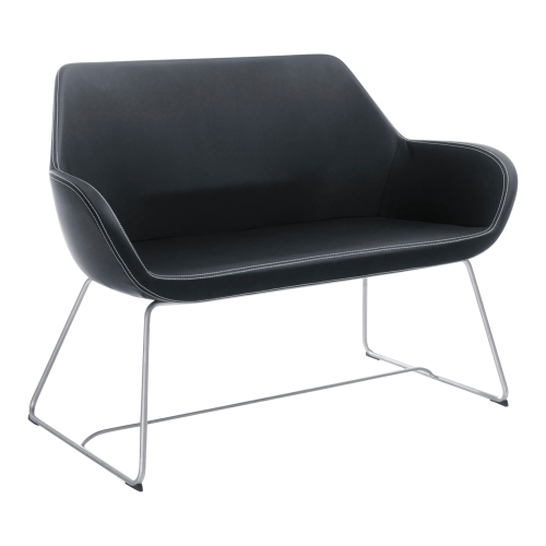 2-Sitzer Nele, mit Kufengestell B/H/T: 117x85x62 cm, Gestellfarbe: Weißaluminium, Bezug wählbar