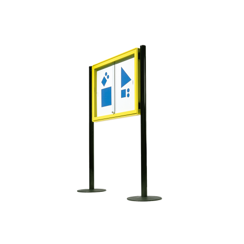 Aluvitrine Modell W3, Stahlemaille weiß Maße wählbar