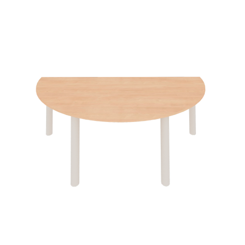 Halbrundtisch, mit Schichtstoffplatte B/T: 140x70 cm, Höhe wählbar