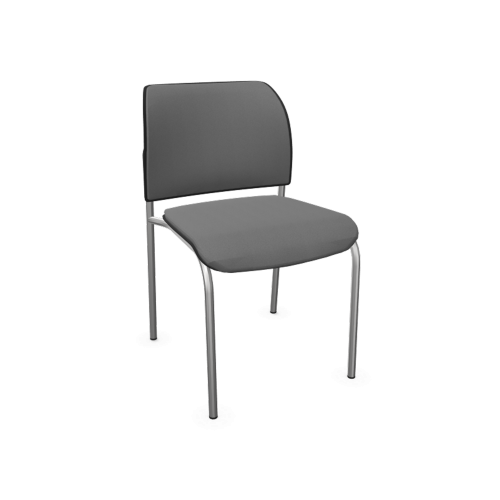 Stuhl ANABELLE mit Sitz- und Rückenpolsterung B/H/T: 48x79x54 cm, 4-Fußgestell, ohne Armlehne, Gestellfarbe weiß, Stoffgruppe C3 (schwer entflammbar)