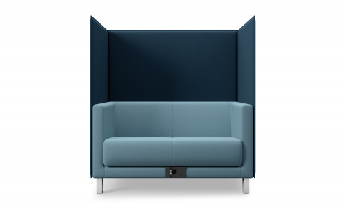 Sit!Box - Privacy 2er Sofa mit Armlehne, 4-Fuß Gestell aus chrom, Bezugsstoff Kunstleder, Breite 172 cm, Höhe 140 cm, Tiefe 70 cm
