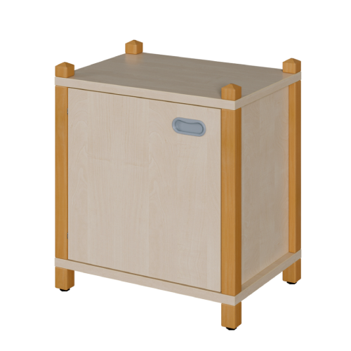 Stollen-Schrank, 1-türig B/H/T: 56x60x40 cm, Schrank mit 1 verstellbaren Einlegeboden bzw. 2 Fächern, Tür öffnet nach links