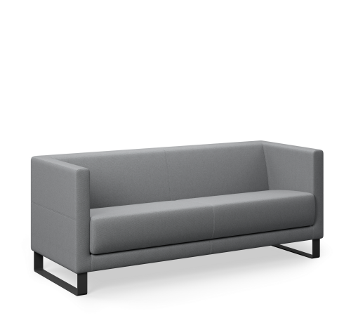 SIT!Box - 3er Sofa mit Armlehne B/H/T: 150x71x68 cm, Sitzhöhe: 44 cm, Kufengestell in chrom, Bezug Kunstleder