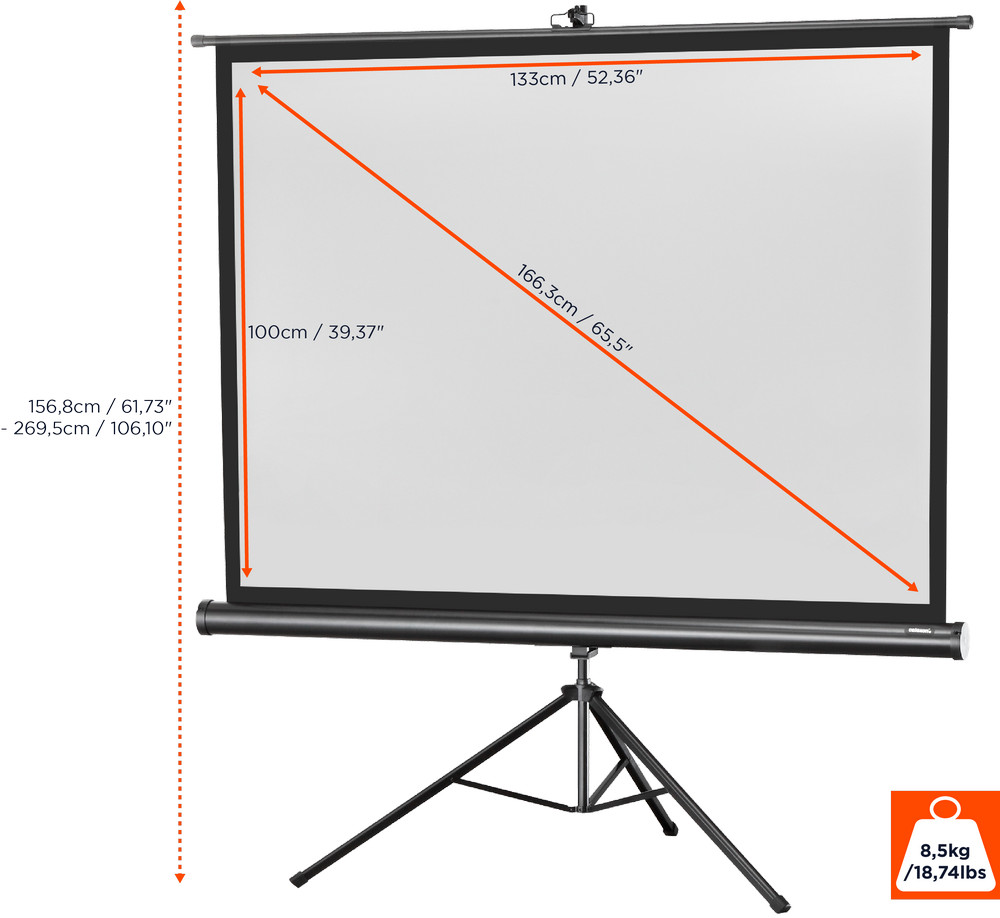 celexon Stativleinwand Economy 133 x 100 cm