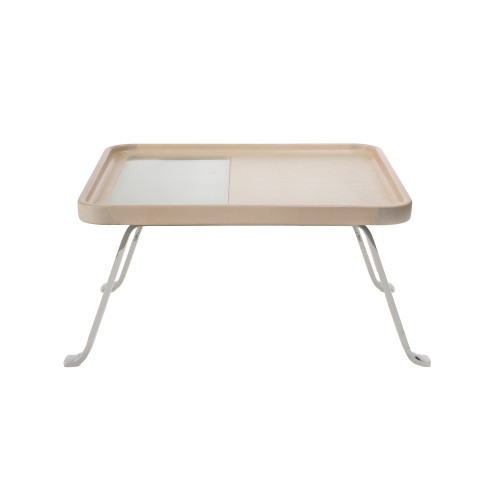 Tisch Ona mit Metallgestell B/H/T:  60x35x120 cm, mit Holzplatte, Gestellfarbe Chrom