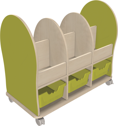 Leseratte Midi mit 6 offenen Fächern und 3 Ergo Tray Boxen C2 Mit 3 x Ergo Tray Boxen C2 in Multicolor E