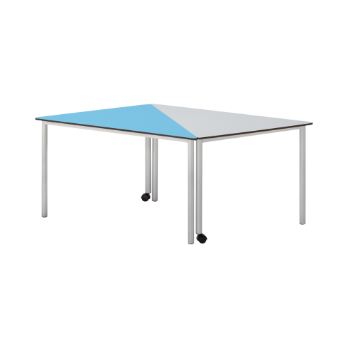 Pythagoras Set 6 Tische, Farben: 2x Blau, 4x Buche; B/H/T: 120x85x85 cm