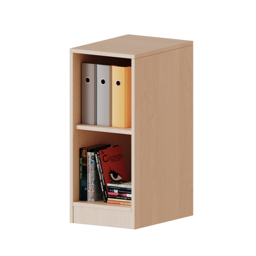 Regal, einreihig, 2 Ordnerhöhen - evo180 Serie Breite 36,1 cm, Gesamthöhe 82 cm, mit Sockel, ohne Boxen, 1 Einlegeboden
