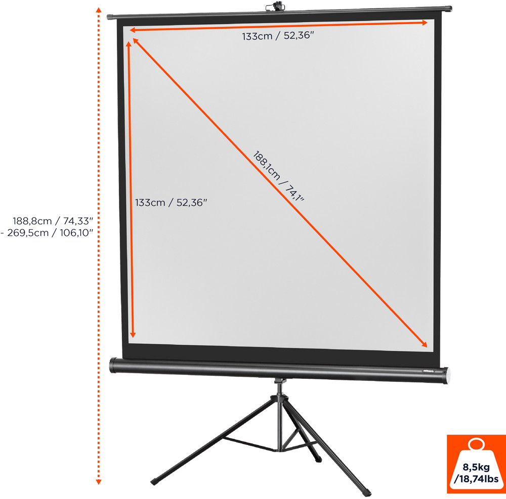 celexon Stativleinwand Economy 133 x 133 cm