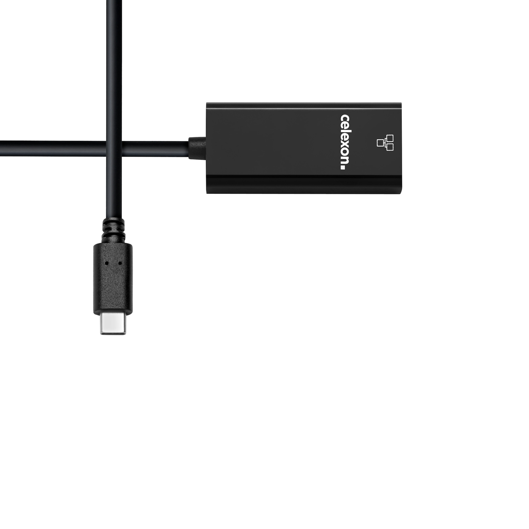 celexon USB-C auf Ethernet M/F Adapter, schwarz