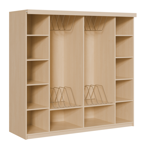 Liegepolsterregal für 130-150 cm lange Polster, mit Fächern B/H/T: 198x190x72 cm, für bis zu 12 Matratzen, Bettwäschefächer, in Korpusbauweise