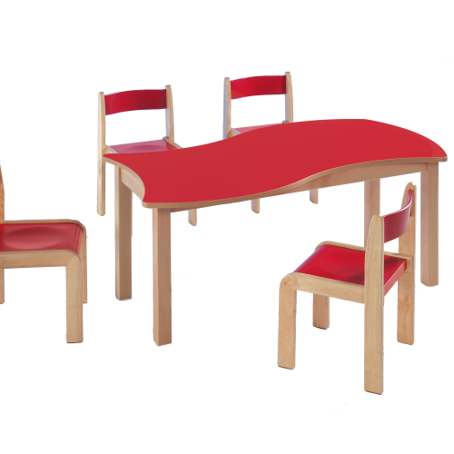 Swing-It WOODY rechteckiger Wellentisch Schultisch B/H/T: 120x52x60 cm, kombinierbar mit anderen Tischen der Serie