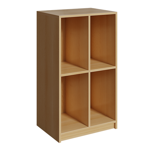 Schultaschenregal mit 4 Fächern B/H/T: 62x109x45 cm, 2reihig mit 2 Fächern übereinander