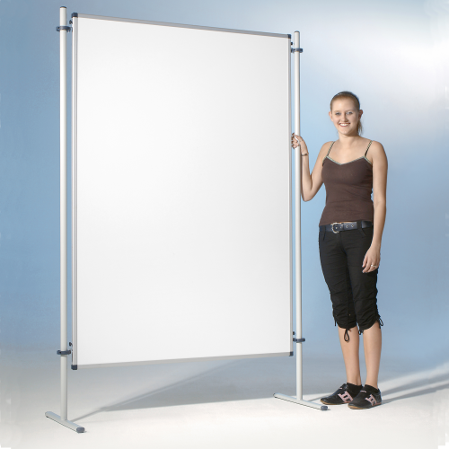 Moderationswand, doppelseitiges Whiteboard, Stahltafel emailliert. Serie NSTT EW B/H: 90x60 cm, weiß
