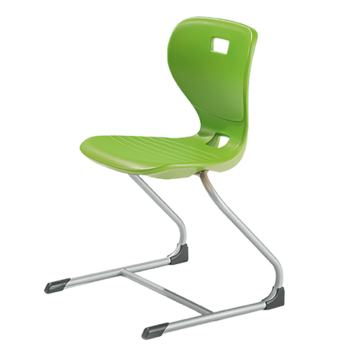 Ergostar Freischwinger Schulstuhl Sitzschalenfarbe Limonengrün, Sitzhöhe 31 cm