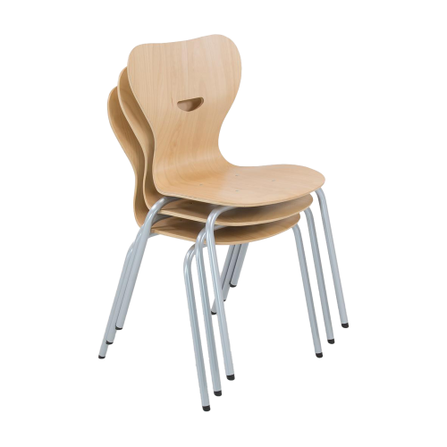Vierbeinstuhl mit Sperrholz-Sitzschale Sitzhöhe DIN 5 - 42 cm