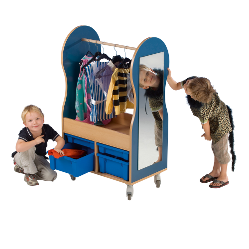 Kostümwagen Colinda B/H/T: 70x120x45 cm, Seitenfarbe: Gelb, mit 4 Schüben, Spiegel