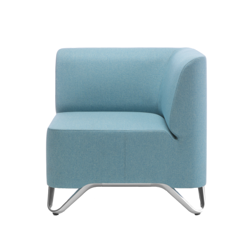 BOXIT - Designer Ecksessel B/H/T: 75x74x75 cm, Sitzhöhe: 43 cm, Gestellfarbe Holz, Bezug Stoff