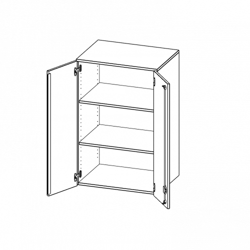 Aufsatzschrank für ErgoTray Serie, 3 Ordnerhöhe - Serie evo180 zwei Türen, B/H/T: 70,3x108x40 cm