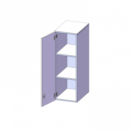 Aufsatzschrank für ErgoTray Serie, 3 Ordnerhöhe - Serie evo180 B/H/T: 36,1x108x50 cm, 1 Tür, Tür öffnet links