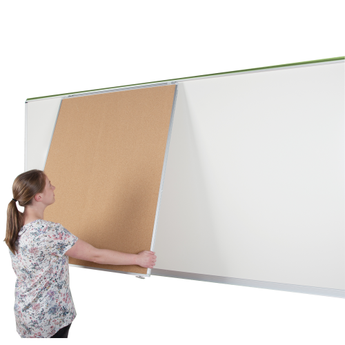 Korklinoltafel für XXL Media-Rail 1 Wandtafel, doppelseitig B/H:100x126 cm, dunkelblau