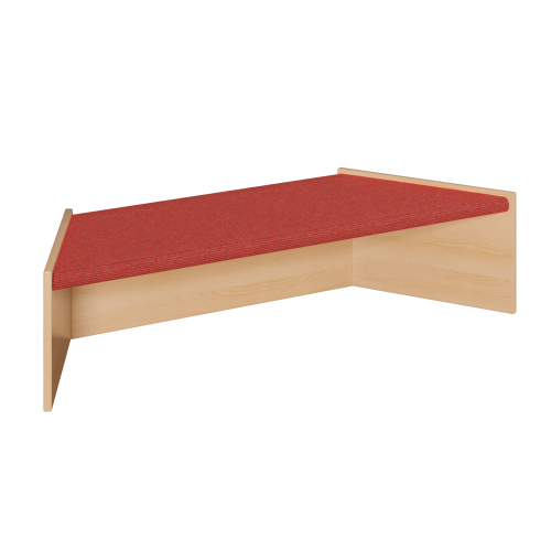 Spielpodest "Trapez", stapelbar, mit Teppichbelag B/H/T: 125/78x30x40 cm, Podest als stabile Multiplexkonstruktion, "Trapez klein", stapelbar