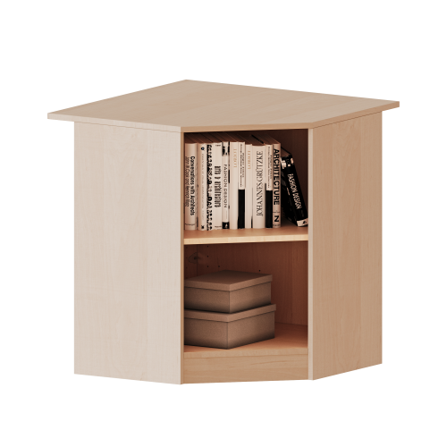 Innenecke als Regal, 2 Ordnerhöhen - Serie evo180 B/H/T: 80x82x80 cm, Für 50 cm tiefe Schrankwände, mit Sockel (81 mm)