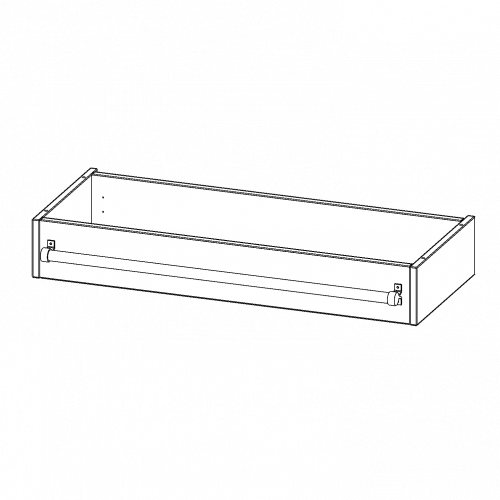 Leiterzarge zur Aufnahme einer Leiter - Serie evo180 Gesamthöhe 15 cm, für 100 cm breite und 40 cm tiefe Schrankwände