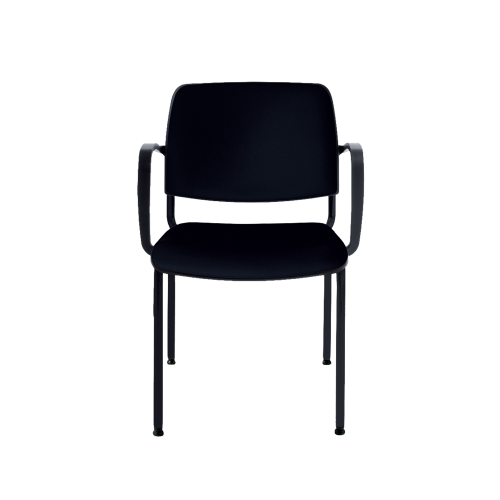 Stuhl ANABELLE mit Sitz- und Rückenpolsterung B/H/T: 56x79x54 cm, 4-Fußgestell, mit Armlehne, Gestellfarbe weiß, Stoffgruppe C1/C2 (Standard)