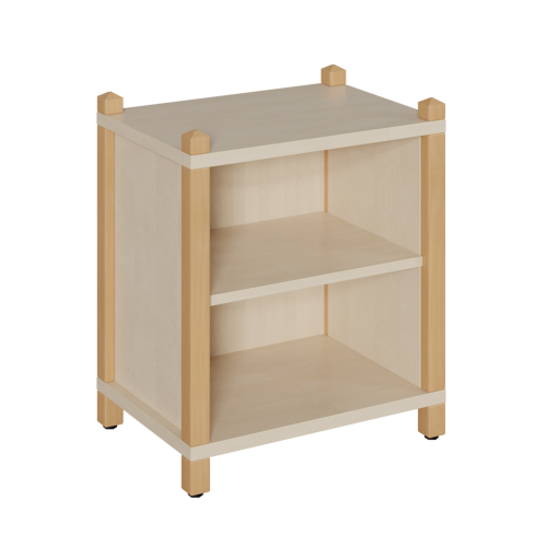 Stollen-Regal mit 2 Fächern B/H/T: 56 x 60 x 40 cm, Regal mit 1 verstellbaren Einlegeboden bzw. 2 Fächern, 3seitig geschlossen