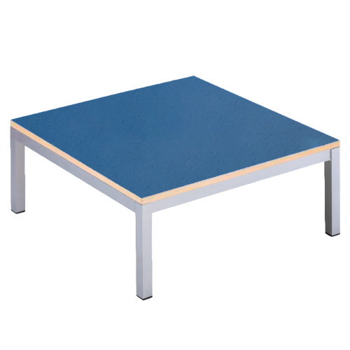 Riesenpodest mit Stahlgestell und Linoleum-Deckplatte B/H/T: 99,5x40x99,5 cm, Podestplatte mit Stahlgestell