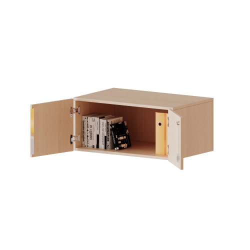 Aufsatzschrank, 1 Ordnerhöhe - Serie evo180 Gesamthöhe 36 cm, 2 Türen, abschließbar