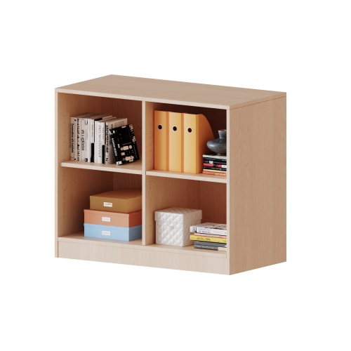 Regal, 2 Ordnerhöhen - Serie evo 180 Gesamthöhe 82 cm, mit Sockel, mit Mittelwand