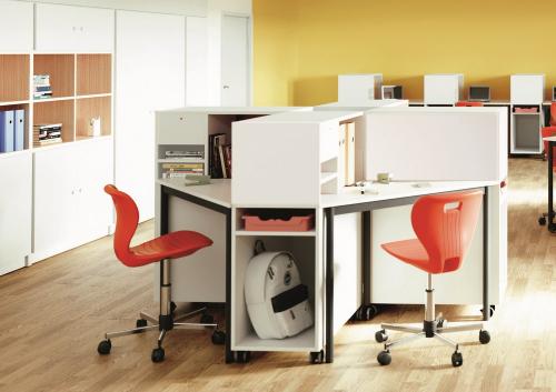 Schüler Depot im Klassenraum mit 6 Fächer, 1 Fach abschließbar B/H/T: 36,5x118x80 cm, für Tischhöhe 76 cm