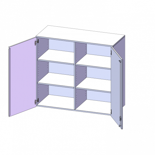 Aufsatzschrank, 3 Ordnerhöhen - Serie evo180 B/H/T: 120x108x40 cm, 2 Türen, abschließbar, mit Mittelwand
