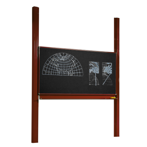 Pylonentafel, Schultafel mit einer Tafelfläche aus Premium Stahlemaille, Serie PY1 E B/H: 300x120 cm, schwarz