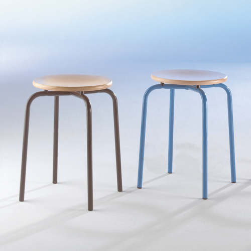 Vierfuß-Hocker stapelbar Sitzhöhe: 34 cm, Gestellfarbe nach Wahl