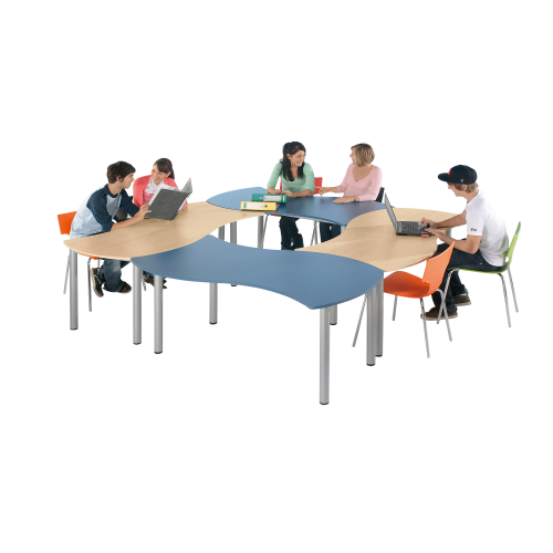 Wellenform Rechtecktisch SoooRound Basic I, mit Vollkernplatte B/T: 160x80 cm, Ausführung: feststehend und höhenverstellbar, Farben wählbar