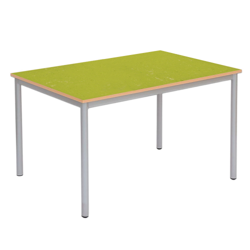 Speiseraumtisch rechteckig B/H/T: 160x46x80 cm, mit Linoleum, Stahlgestell Rundrohr 40 mm, Tischplatte mit ABS-Sicherheitskanten