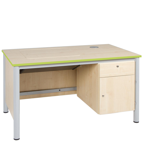 Lehrer Computertisch, abschließbar B/H/T: 140x76x80 cm, Unterschrank rechts