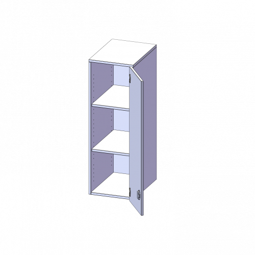 Aufsatzschrank für ErgoTray Serie, 3 Ordnerhöhe - Serie evo180 B/H/T: 36,1x108x40 cm, 1 Tür, Tür öffnet rechts