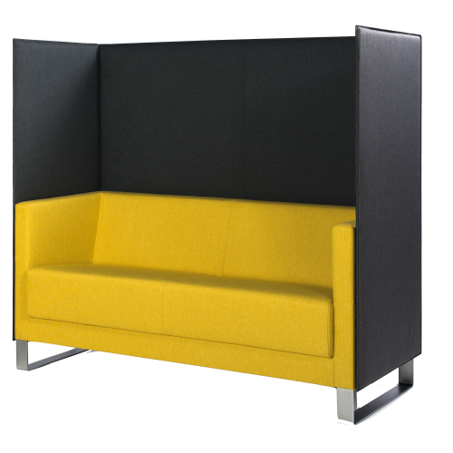 Sit!Box - Privacy 2er Sofa mit Armlehne, 4-Fuß Gestell aus chrom, Bezugsstoff Kunstleder, Breite 172 cm, Höhe 140 cm, Tiefe 70 cm